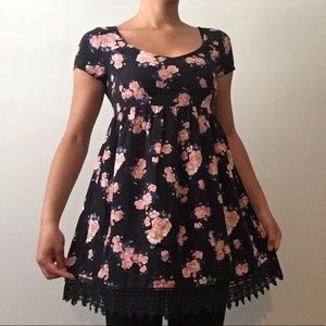 Dark Black and Blue Babydoll Dress